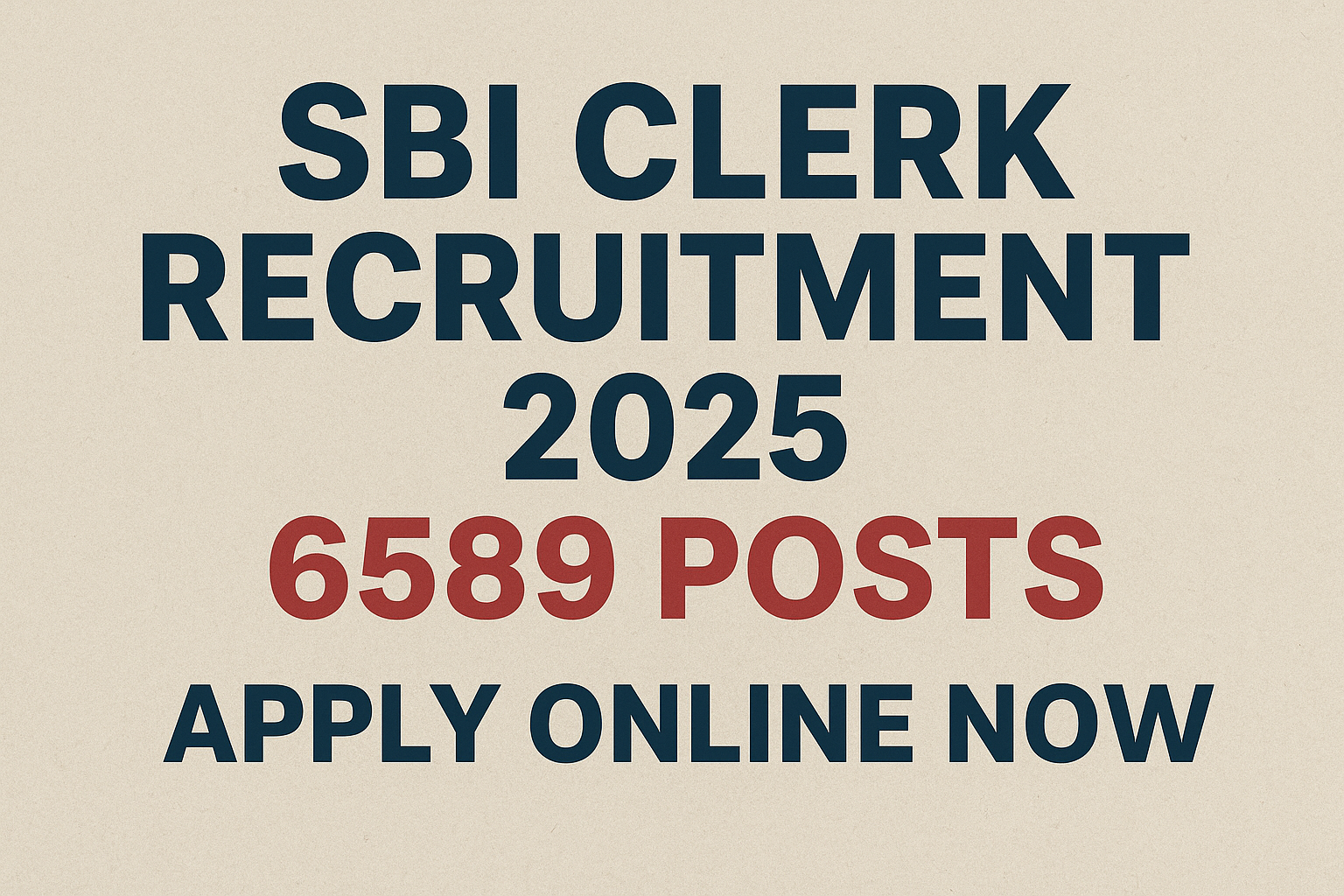 SBI Clerk Recruitment 2025